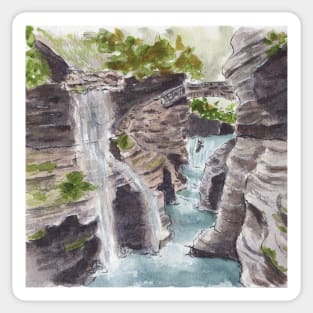 Watkins Glen NY State Park - Gorge Trail Waterfall Sticker